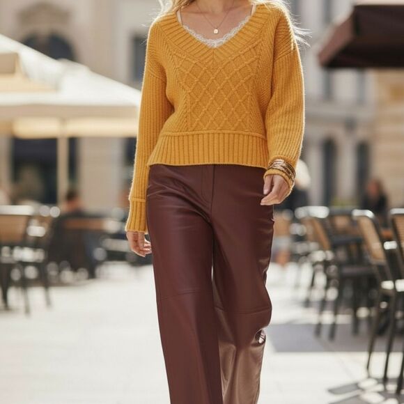 Anthropologie Normcore The Tillie V-Neck Sweater by Maeve - Picture 2 of 11